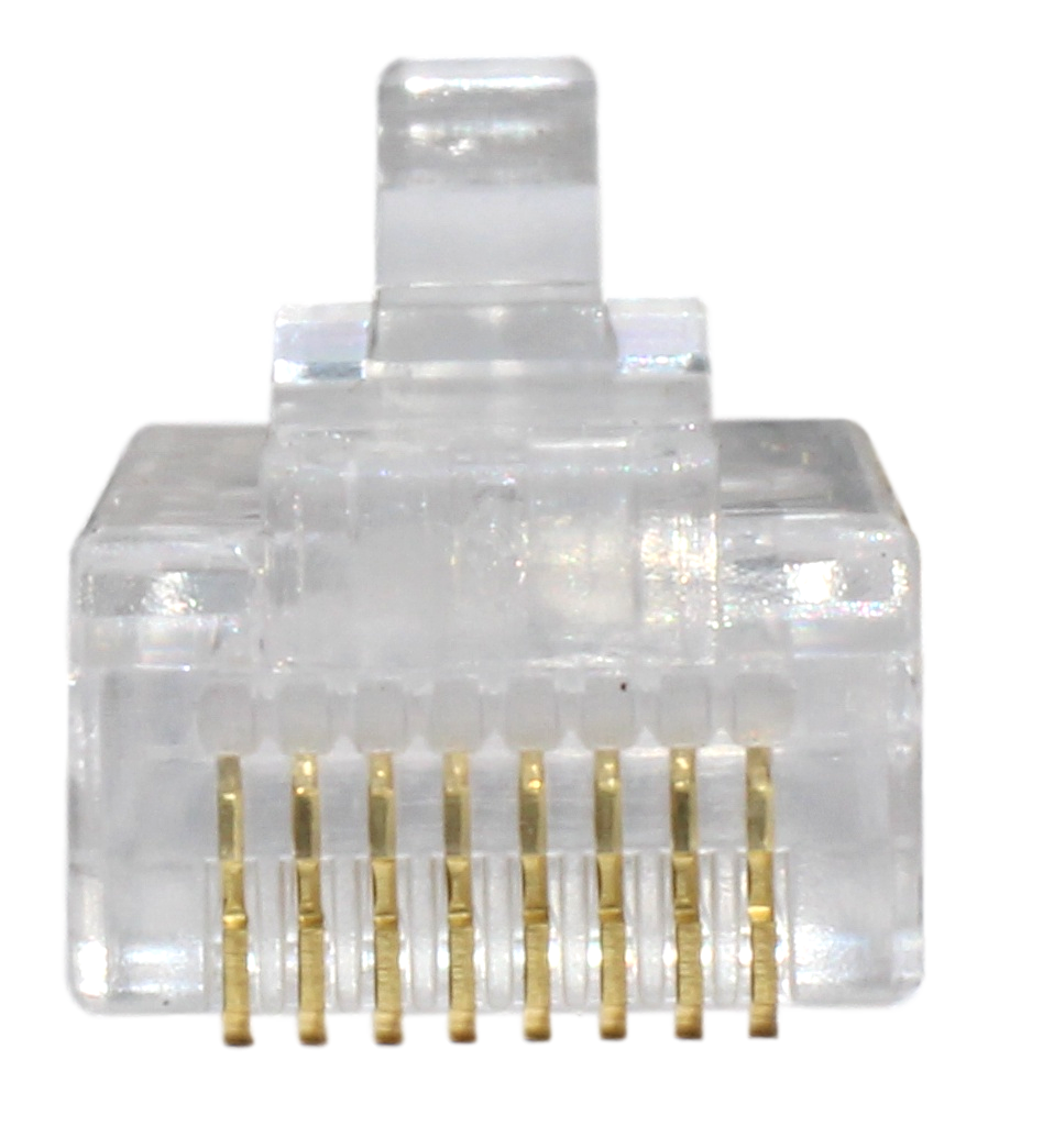 Plug Rj45 100 Pz Cat 5e 8 Contactos Utp Baño Oro 1 Micra