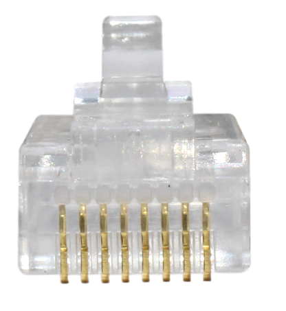 Plug Rj45 100 Pz Cat 5e 8 Contactos Utp Baño Oro 1 Micra