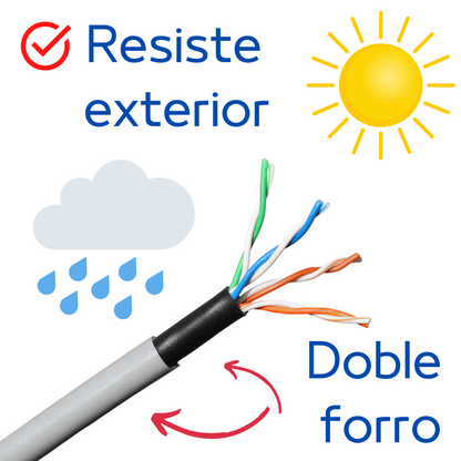 Cable de Red Exterior Cat 5e Utp Doble Forro
