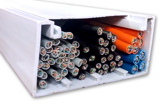 Canaleta Pvc Para Cable 10x5 cm X 1.25 Metros 1055 Color Blanco