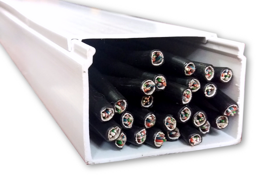 Canaleta Pvc Para Cable 60x40mm X 1 Metro 6040 Color Blanco