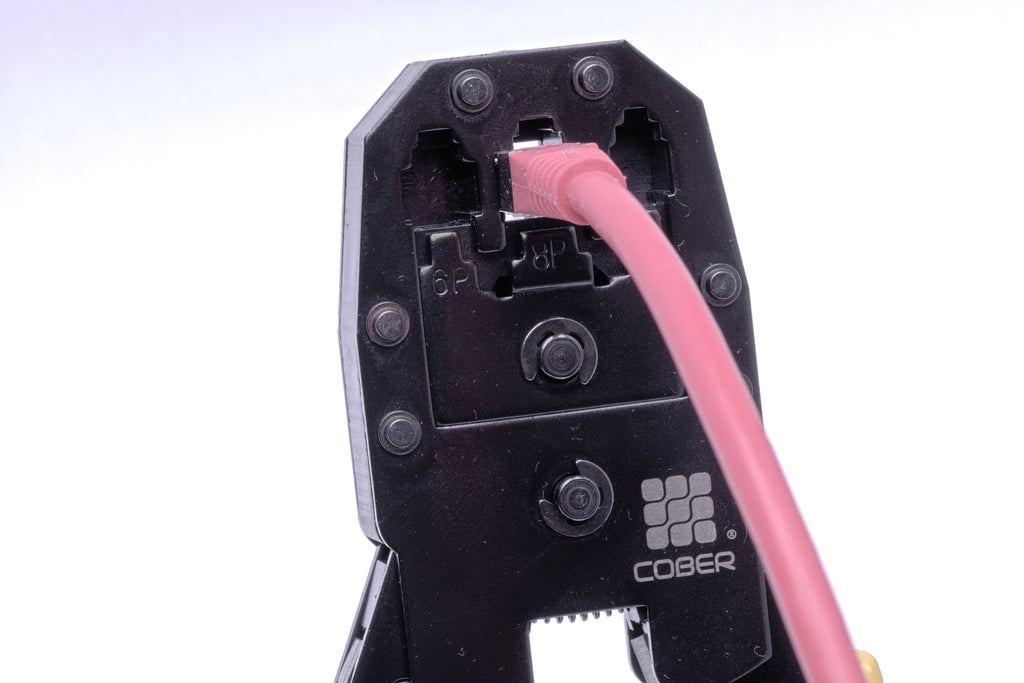 COBER Pinza Ponchadora Plug Rj45 Rj11 Rj9 Grip +2 Repuesto Navajas