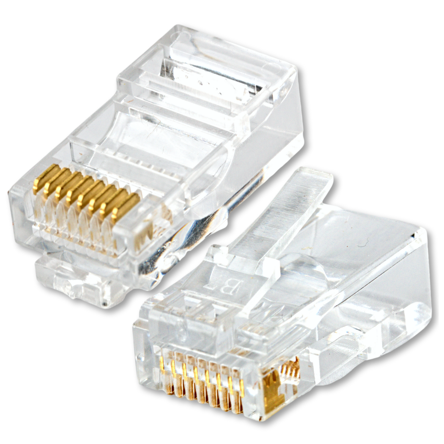 Plug Rj45 100 Pz Cat 5e 8 Contactos Utp Baño Oro 1 Micra