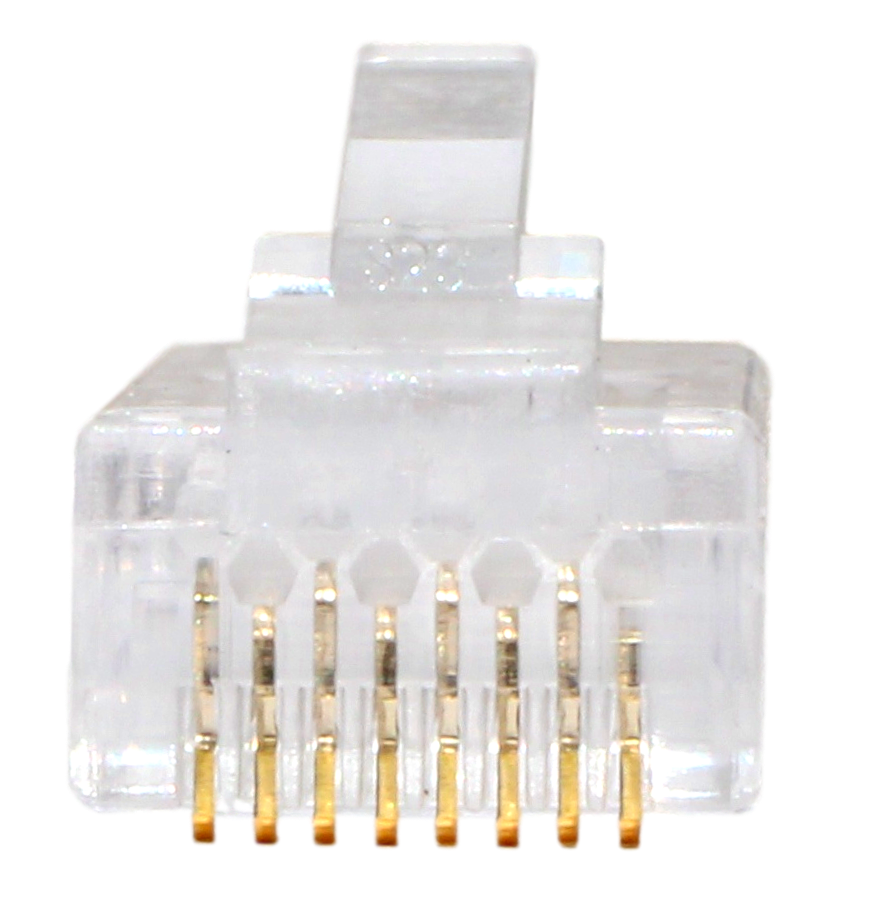Plug Cat 6 Rj45 100 Pz Baño De Oro 3u Conector Red Utp Cober